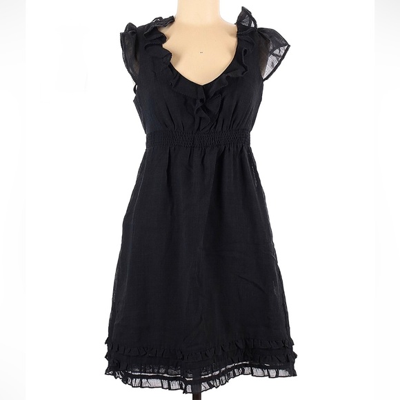 Anthropologie Dresses & Skirts - Anthropologie Maeve Black Midi Dress with Elastic waist